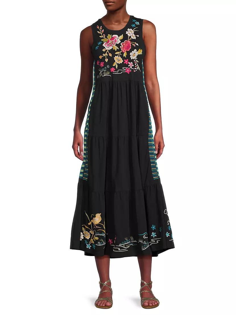 Celina Floral Cotton Tiered Maxi Dress Product Image