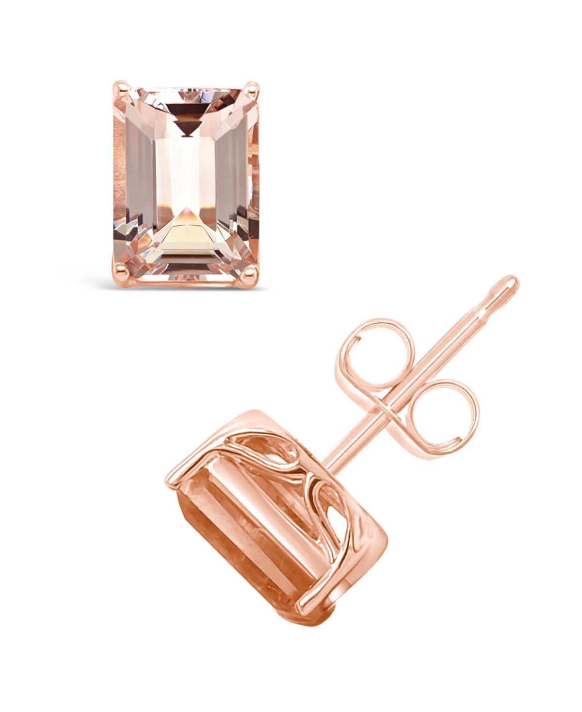 Macys Morganite (2-3/4 ct. t.w.) Stud Earrings in 14K Rose Gold Product Image