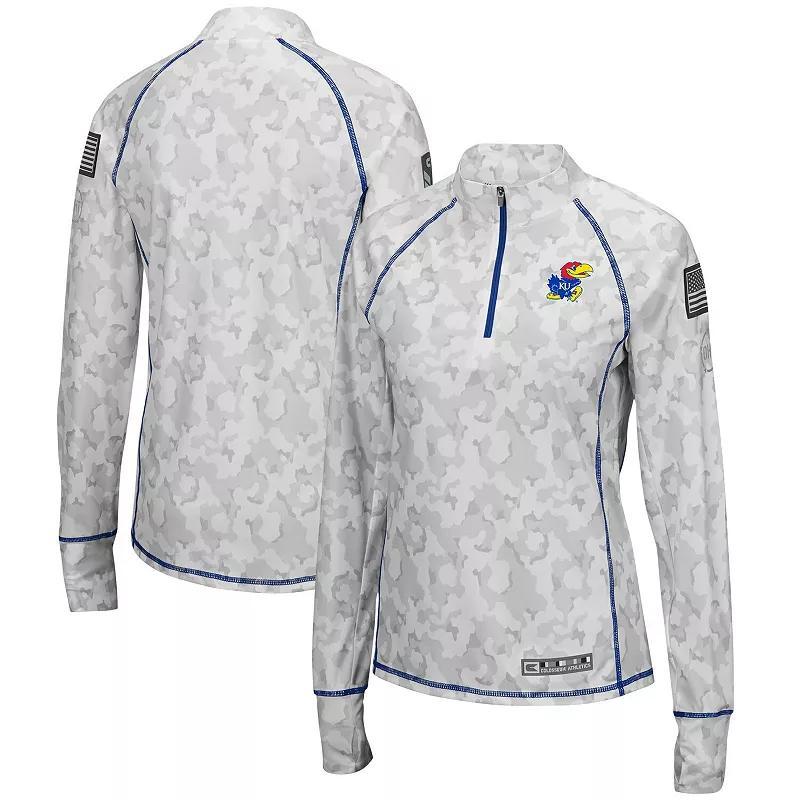 Womens Colosseum Camo Kansas Jayhawks Oht Military-Inspired Appreciation Officer Arctic Lightweight Quarter-Zip Top Product Image