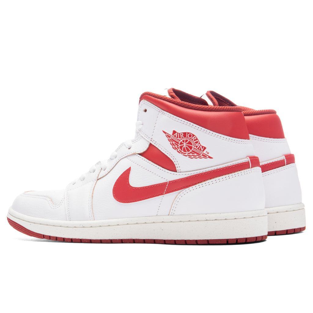 Air Jordan 1 Mid SE - White/Lobster/Dune Red Male Product Image