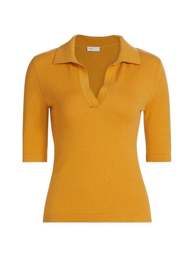 Womens Wool-Cashmere Polo Sweater Product Image