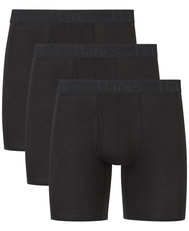 Mens Hanes Originals Ultimate 3-Pack SuperSoft Boxer Briefs Product Image