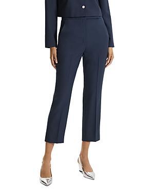 Womens High-Waisted Slim-Fit Crop Trousers Product Image