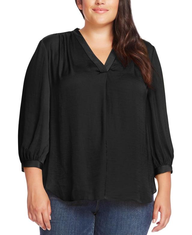 Vince Camuto Plus Size V-Neck 3/4-Sleeve Blouse Product Image