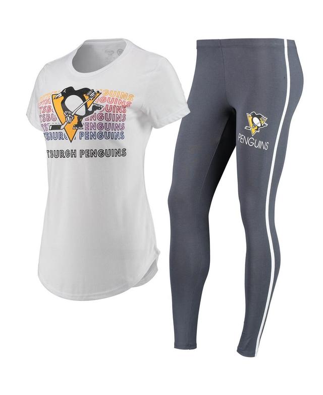 Womens Concepts Sport /Charcoal Pittsburgh Penguins Sonata T-Shirt & Leggings Set Product Image