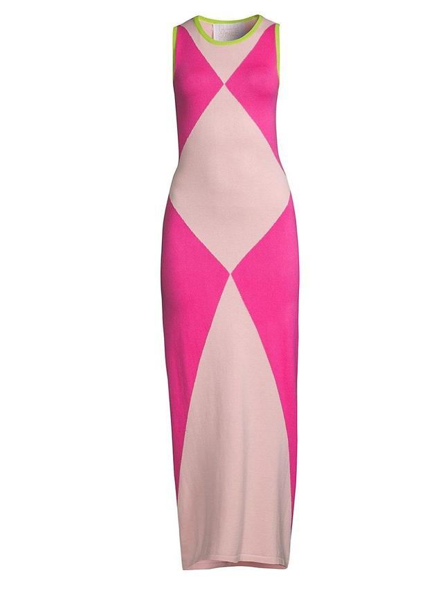 Womens Colorblock Knit Maxi Dress Product Image