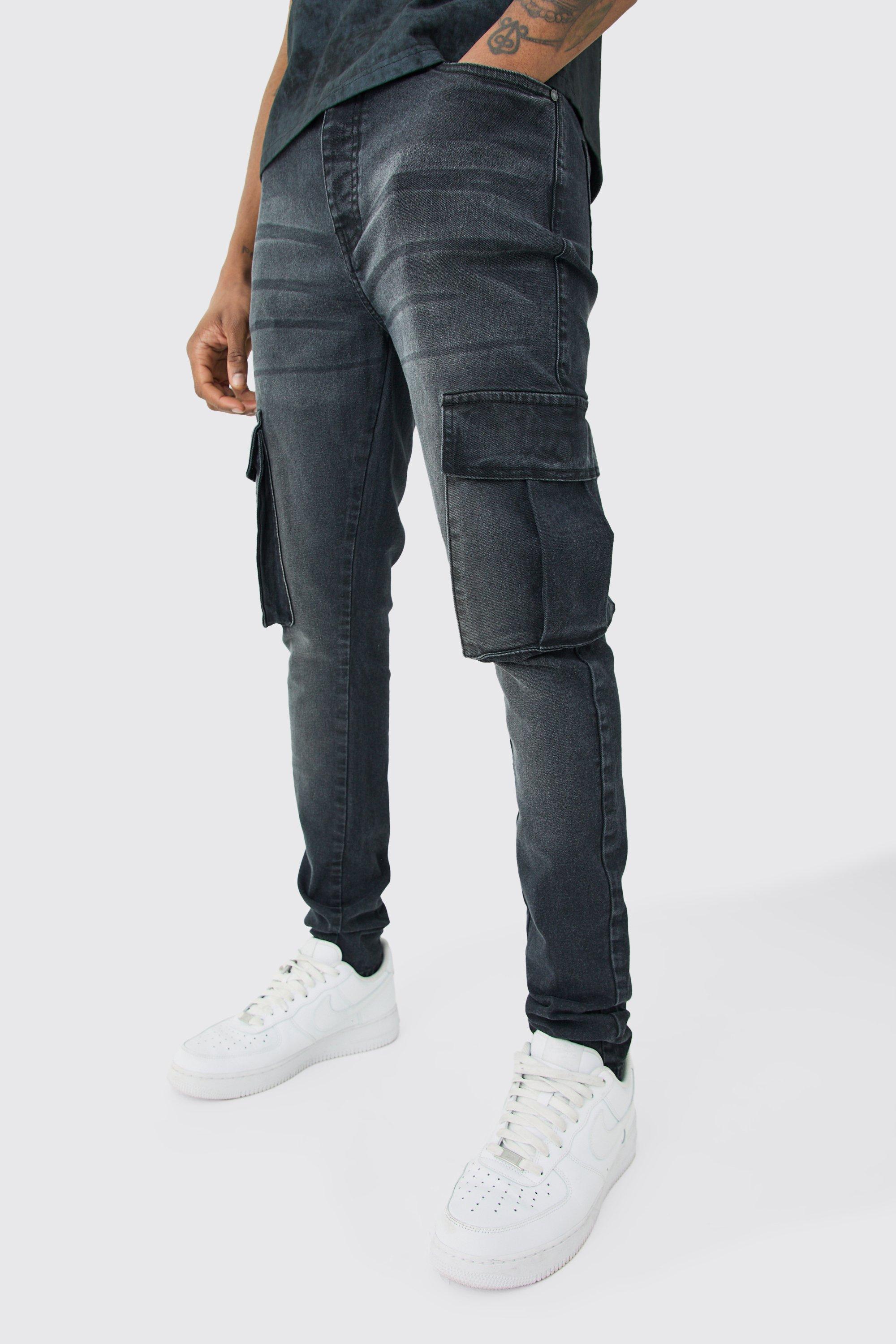 Tall Super Skinny Cargo Jeans | boohooMAN USA Product Image