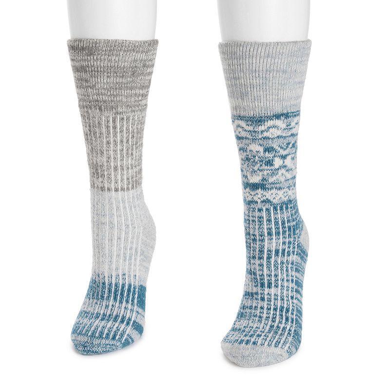 Womens MUK LUKS Wool Lodge Socks 2-Pack Product Image