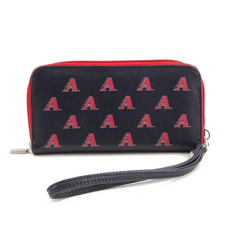 Womens Arizona Diamondbacks Zip-Around Wristlet Wallet - Black Product Image