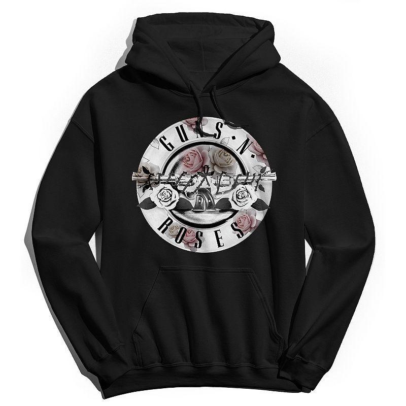 Mens Guns n Roses Floral Fill Bullet Hoodie Black Product Image