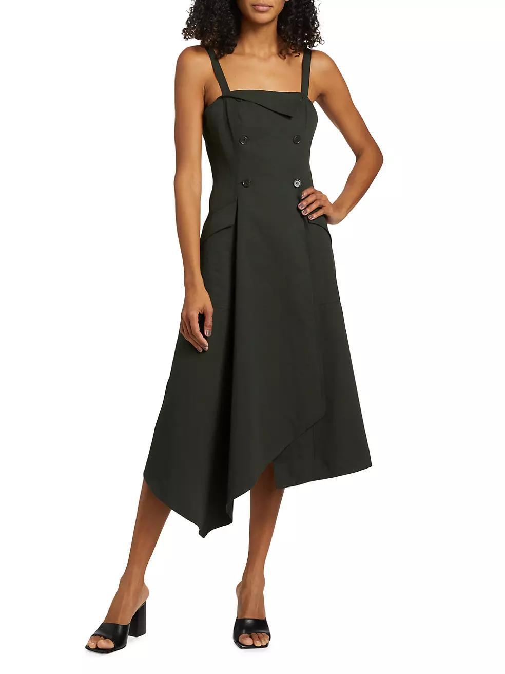 Scarlett Asymmetric Cotton-Blend Midi-Dress Product Image