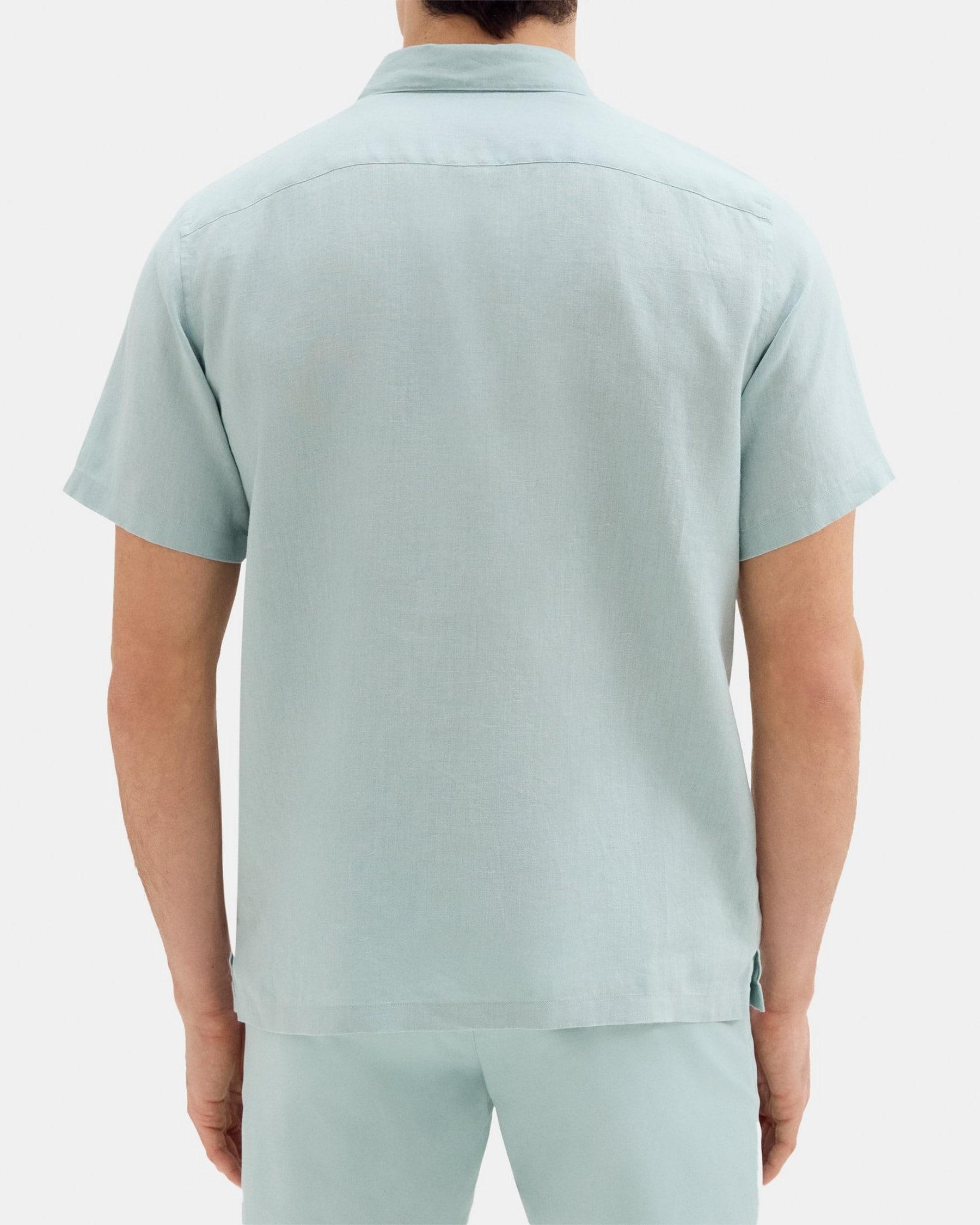 Standard-Fit Short-Sleeve Shirt in Linen Product Image