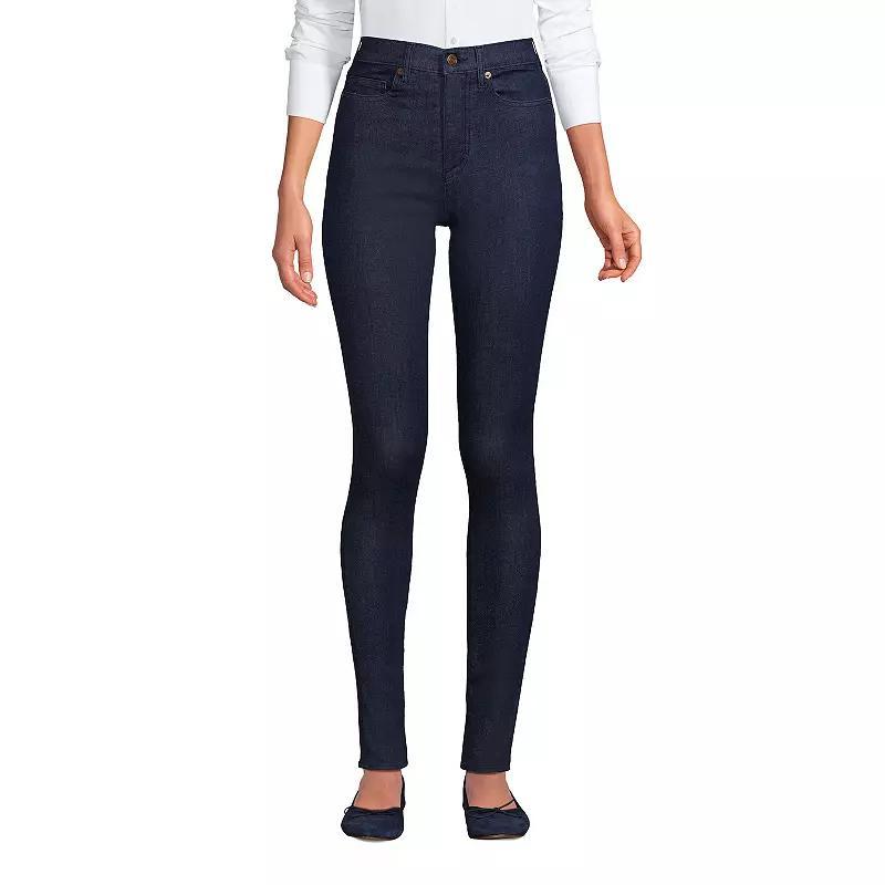 Womens Lands End Lycra Skinny Jeans Blue Tide Blue Product Image