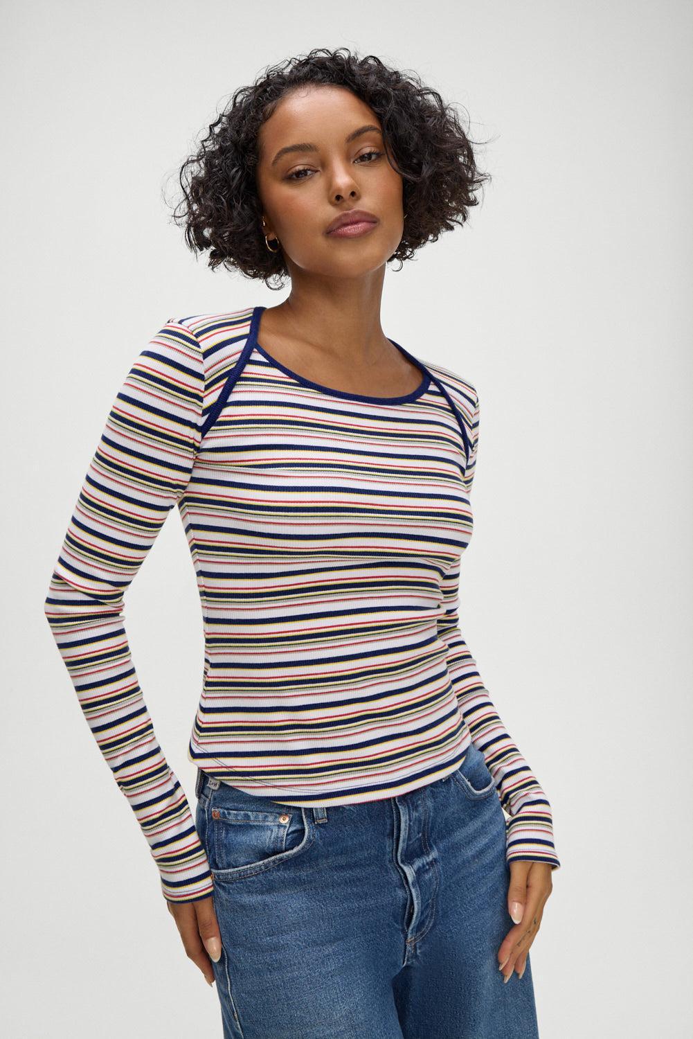 Blair Striped Long  Sleeve Shirt - Love Stripe Product Image