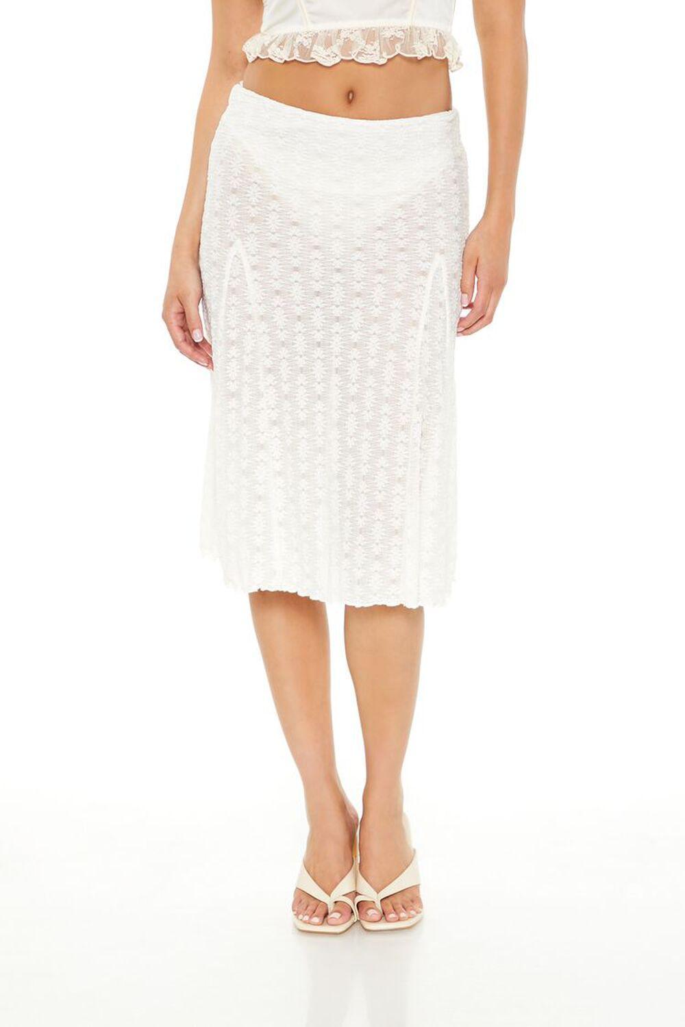 Lace A-Line Midi Skirt | Forever 21 Product Image