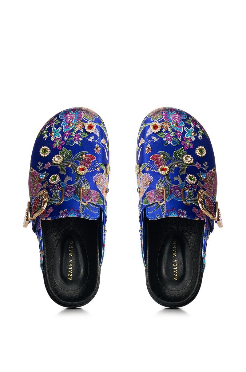 AZALEA WANG QUINBY BROCADE CLOG IN BLUE Product Image