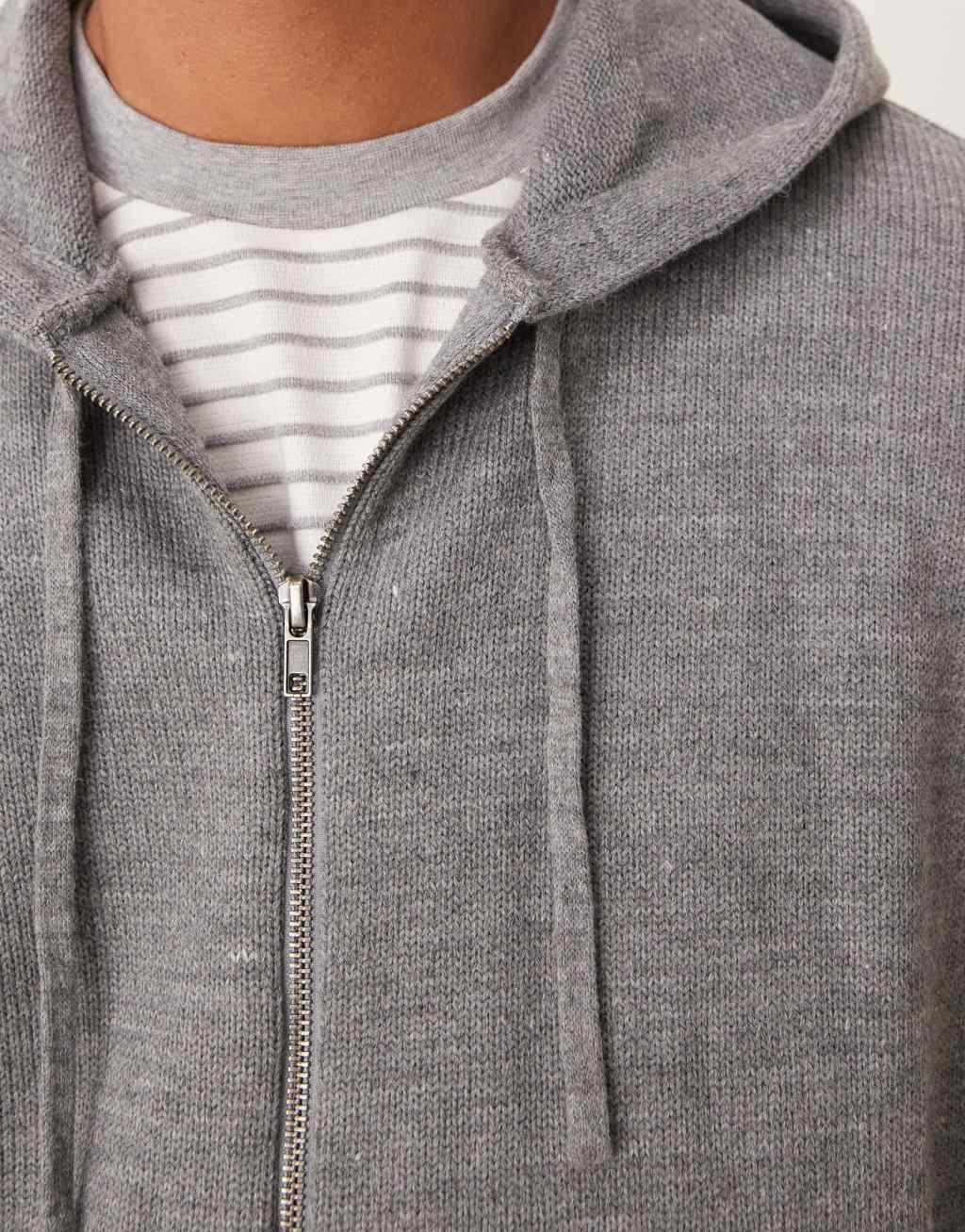 ASOS DESIGN extreme oversized boxy fit knitted hoodie in gray heather Product Image