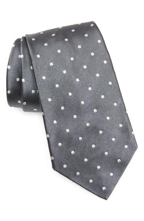 Ralph Lauren Purple Label Grey Polka Dot Silk Tie Product Image