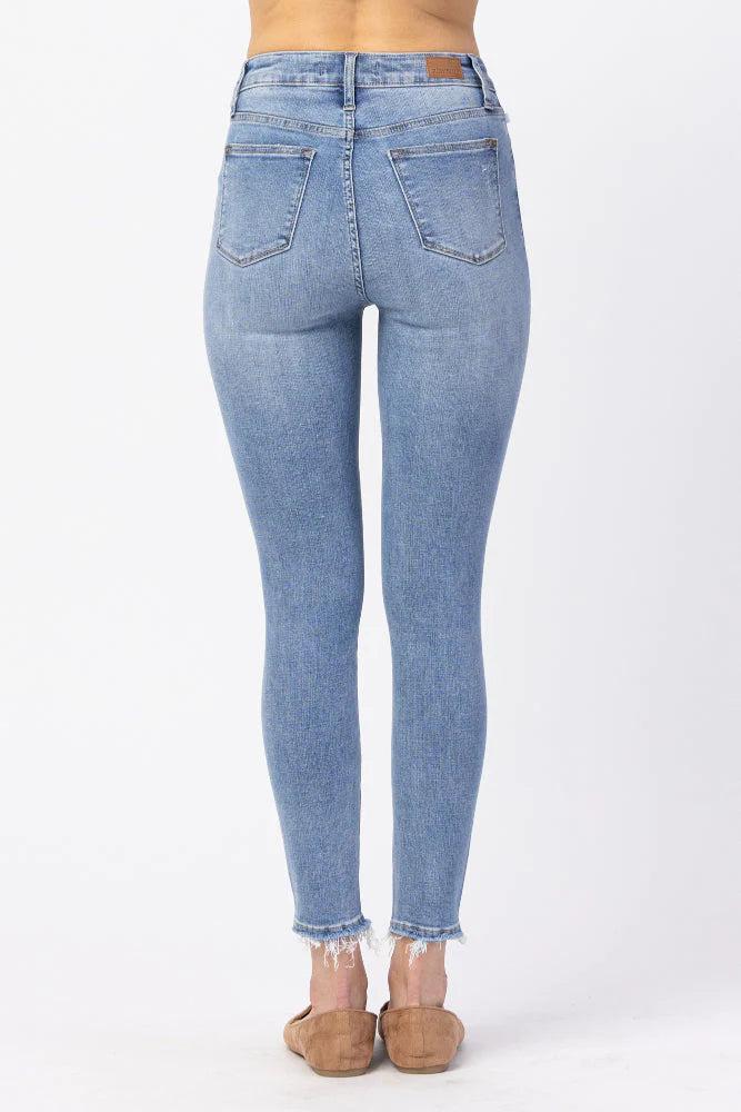 88279   TaVannah Hi-Rise Button Fly Skinny Judy Blue Jeans Product Image