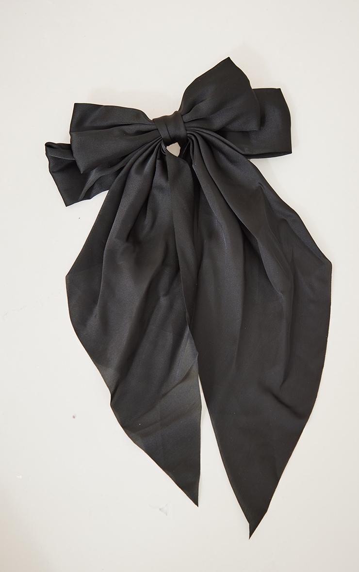 Black Large Satin Bow Hair Clip Product Image