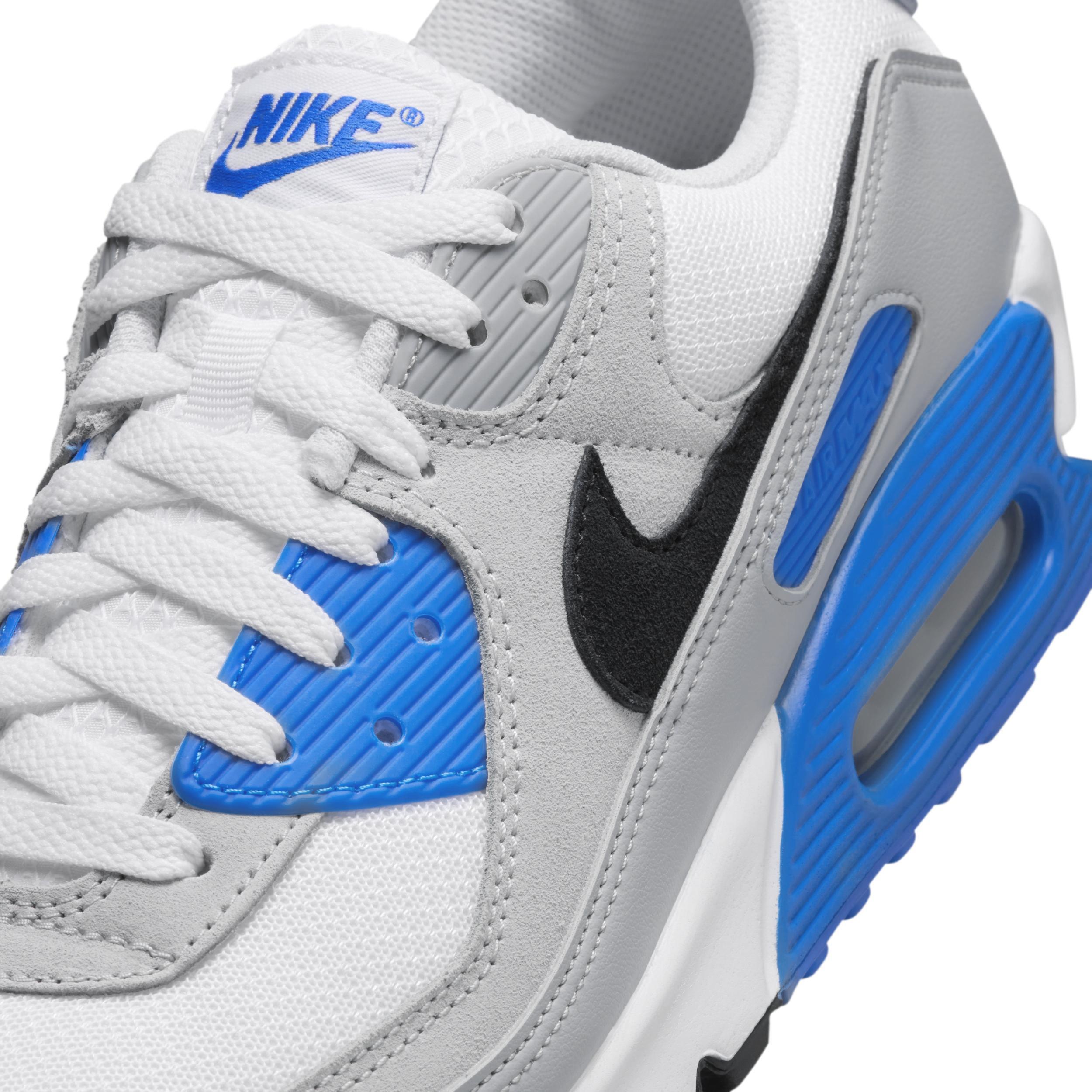 Nike Mens Air Max 90 - Running Shoes White/Wolf Grey/Pink Foam Product Image