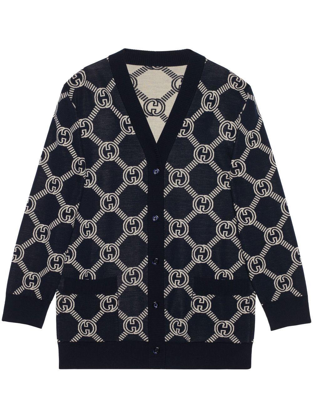 Reversible Gg Wool Jacquard Cardigan In Default Title Product Image