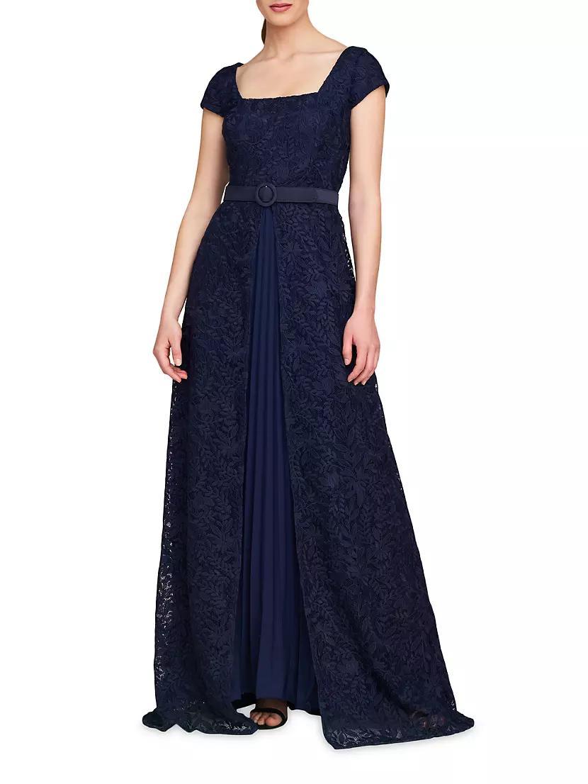 Claudia Lace-Chiffon Pleated Gown Product Image