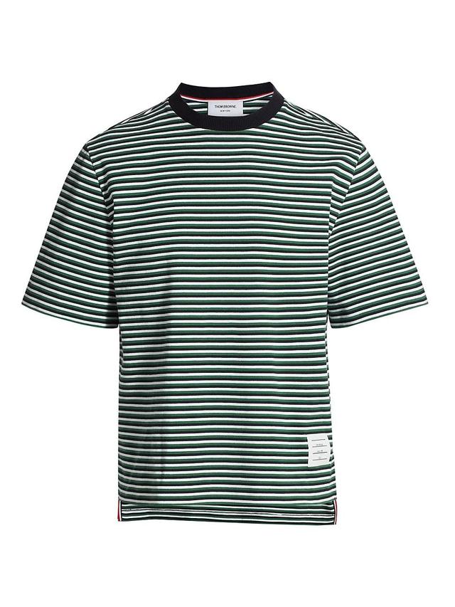 Mens Striped Cotton Oversized T-Shirt Product Image