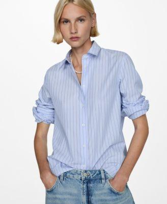 Mango Womens Regular Cotton Lyocell-Blend Shirt product image