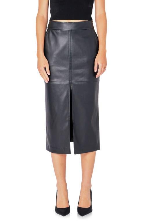 Endless Rose Faux Leather Midi Skirt Product Image