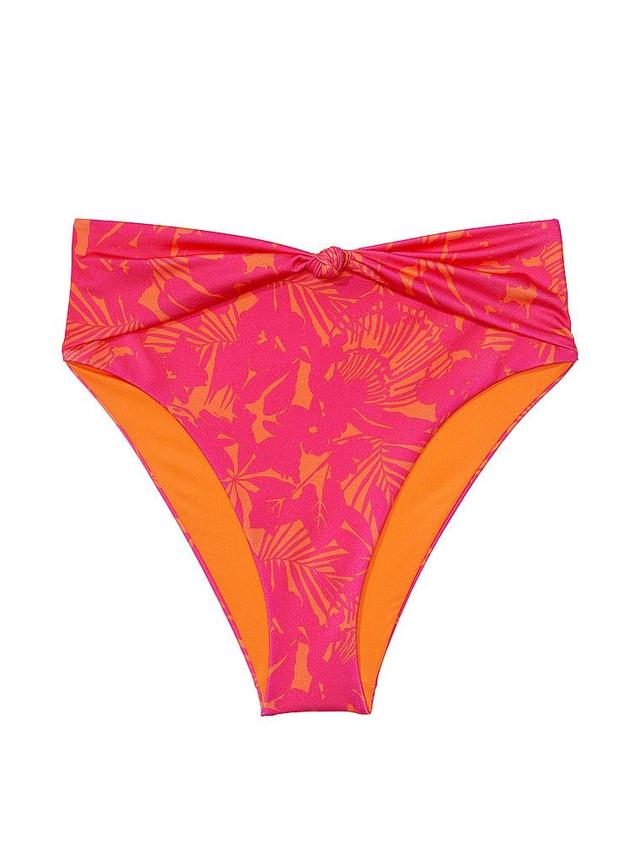 Knotted High-Waist Cheeky Bikini Bottom Product Image