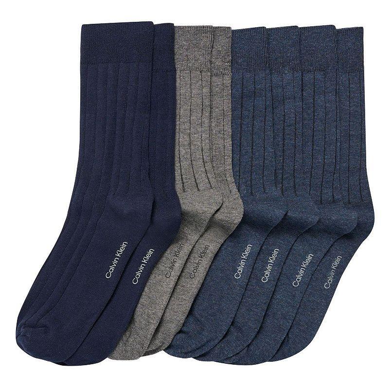 Mens Calvin Klein 4-Pack Ribbed Dress Crew Socks Product Image