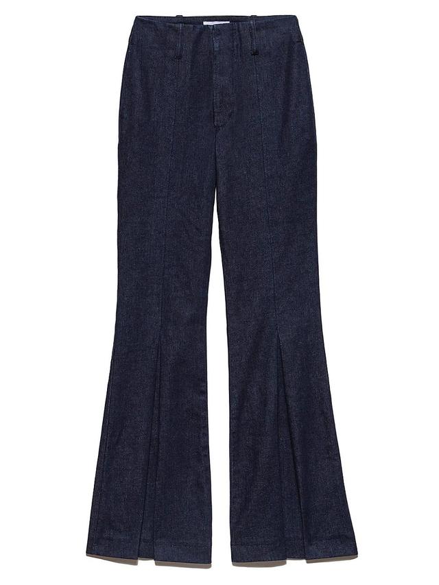 FRAME Pixie Pleated Flare Denim Trousers Product Image