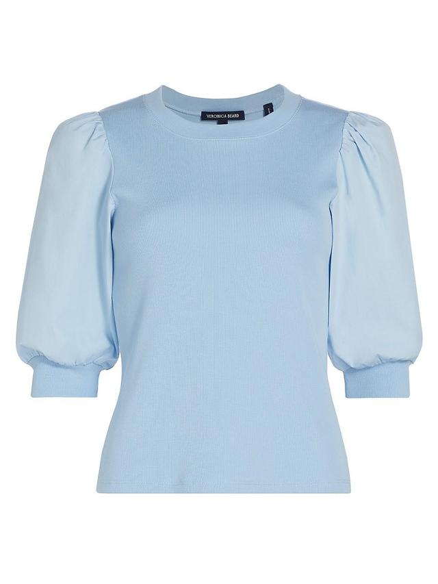 Womens Coralee Puff-Sleeve Stretch Cotton Top Product Image