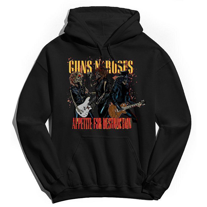 Mens Guns n Roses Appetite Skeletons Hoodie Black Product Image