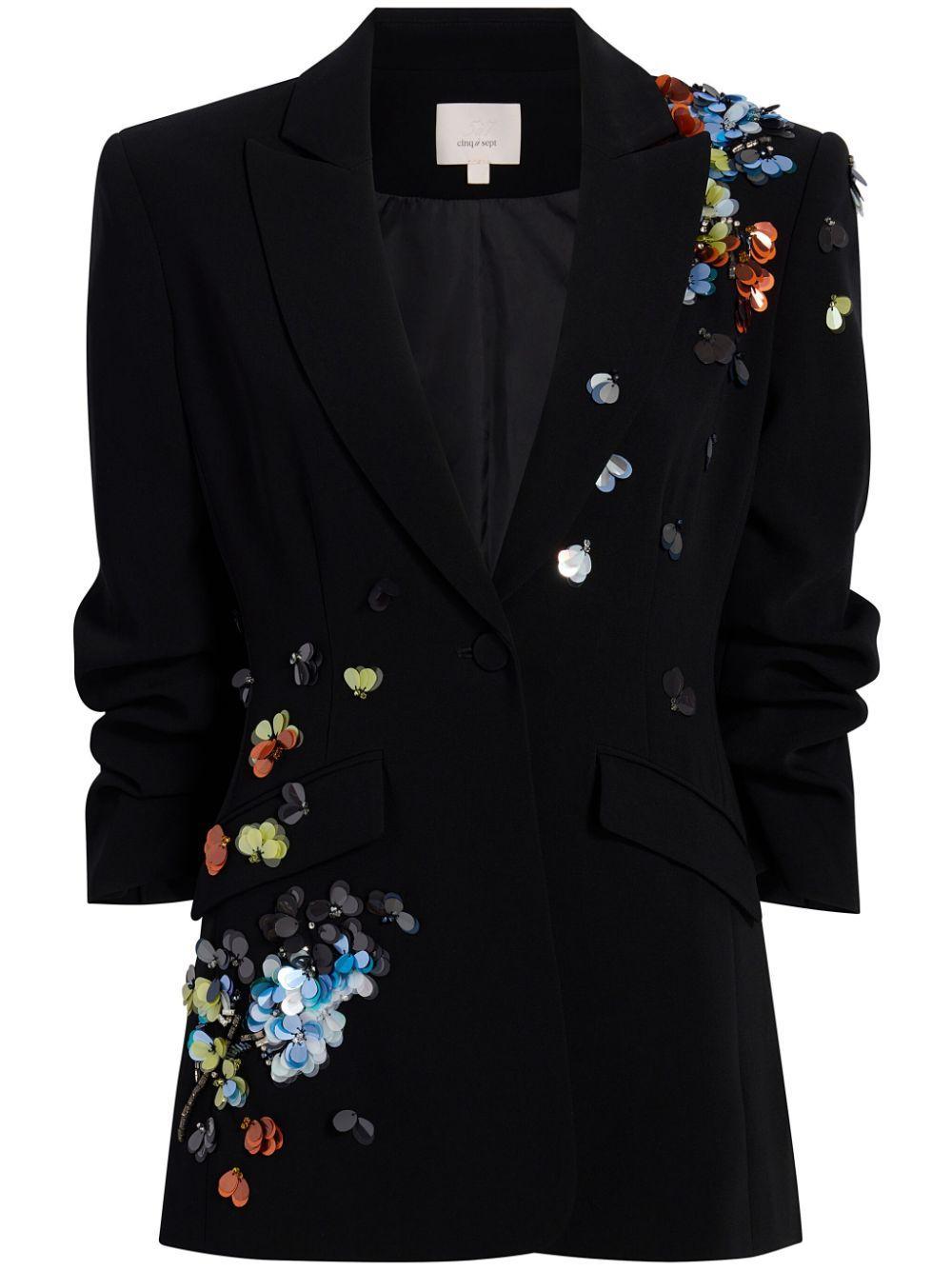 sequin-embellished peak-lapels blazer  Product Image