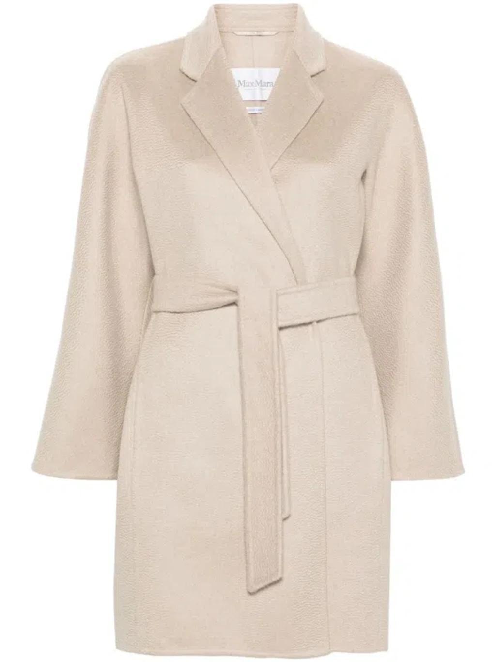 MAX MARA Cashmere Double-breasted Coat In Beige Product Image