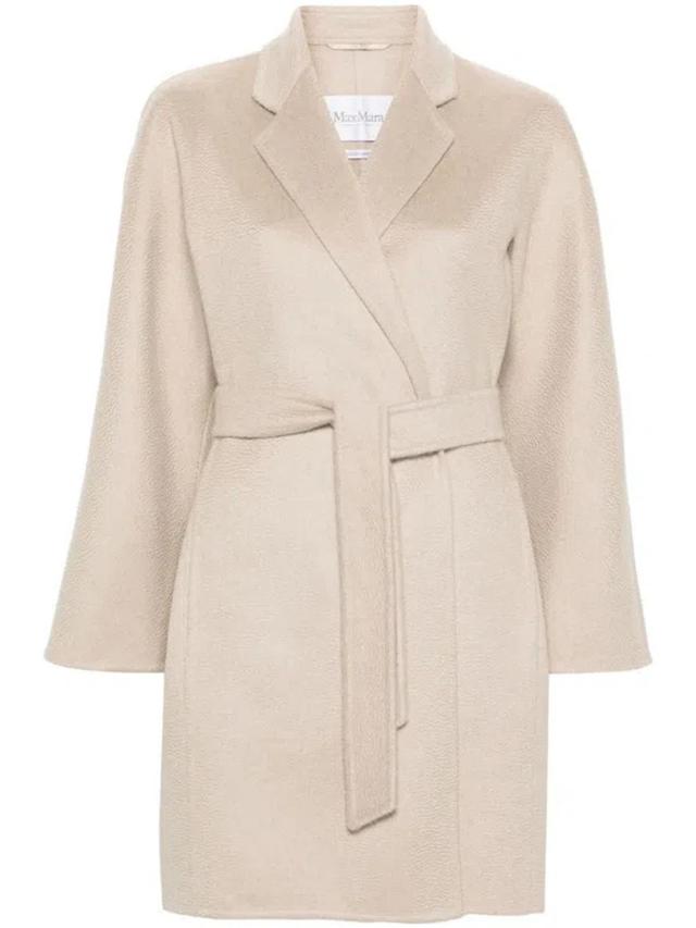 MAX MARA Cashmere Double-breasted Coat In Beige Product Image