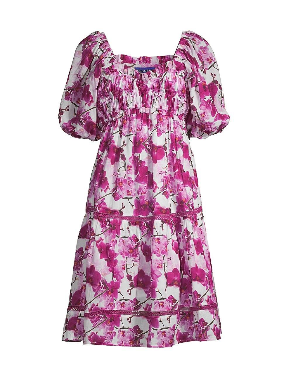 Womens Tamara Orchid-Print Cotton Minidress Product Image