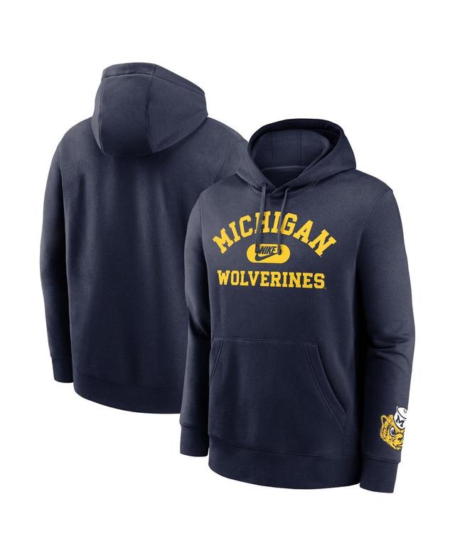 Nike Mens Navy Michigan Wolverines Legacy Foundational Two-Hit Club Performance Pullover Hoodie Product Image