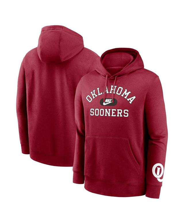 Mens Nike Crimson Oklahoma Sooners Legacy Foundational Two-Hit Club Performance Pullover Hoodie Product Image