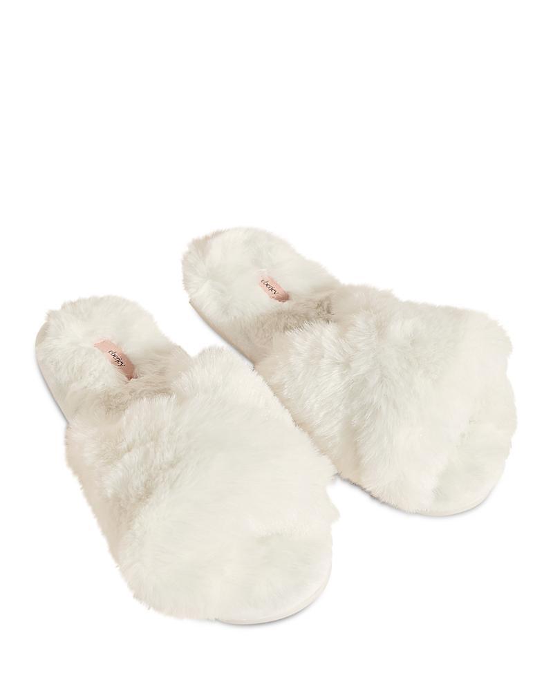 Womens Crisscross Plush Slippers Product Image