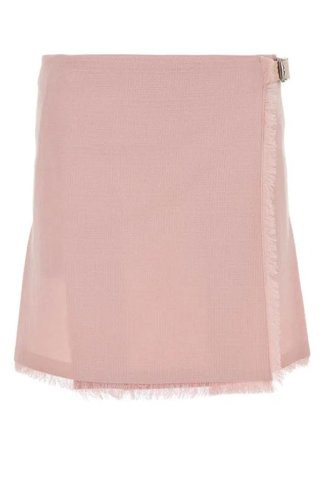 BURBERRY Chic Wool Mini Skirt For Women In Pink Product Image