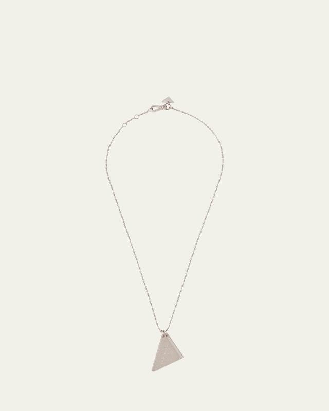 Mens Sterling Silver Triangle Charm Necklace Product Image