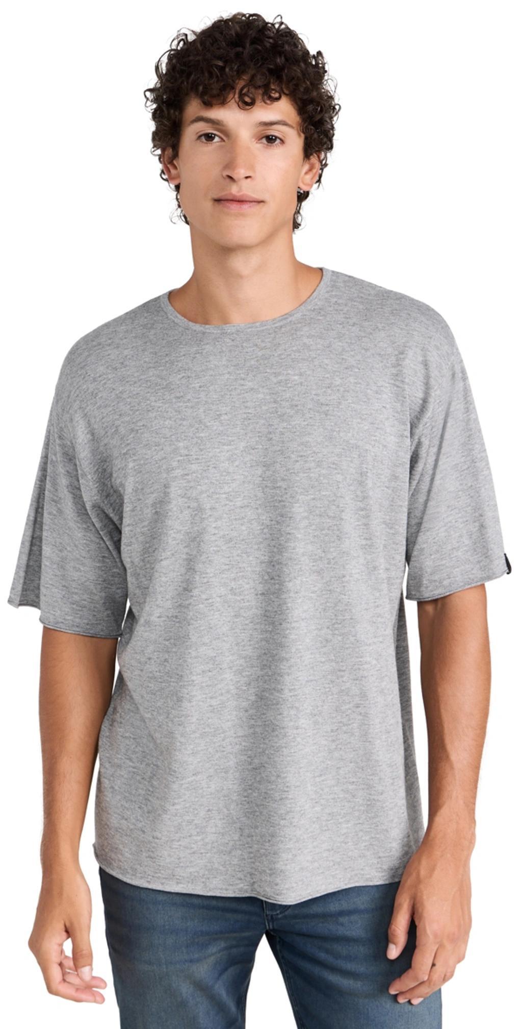 Reid Knit Merino Tee Heather Grey In Heather Gray Product Image