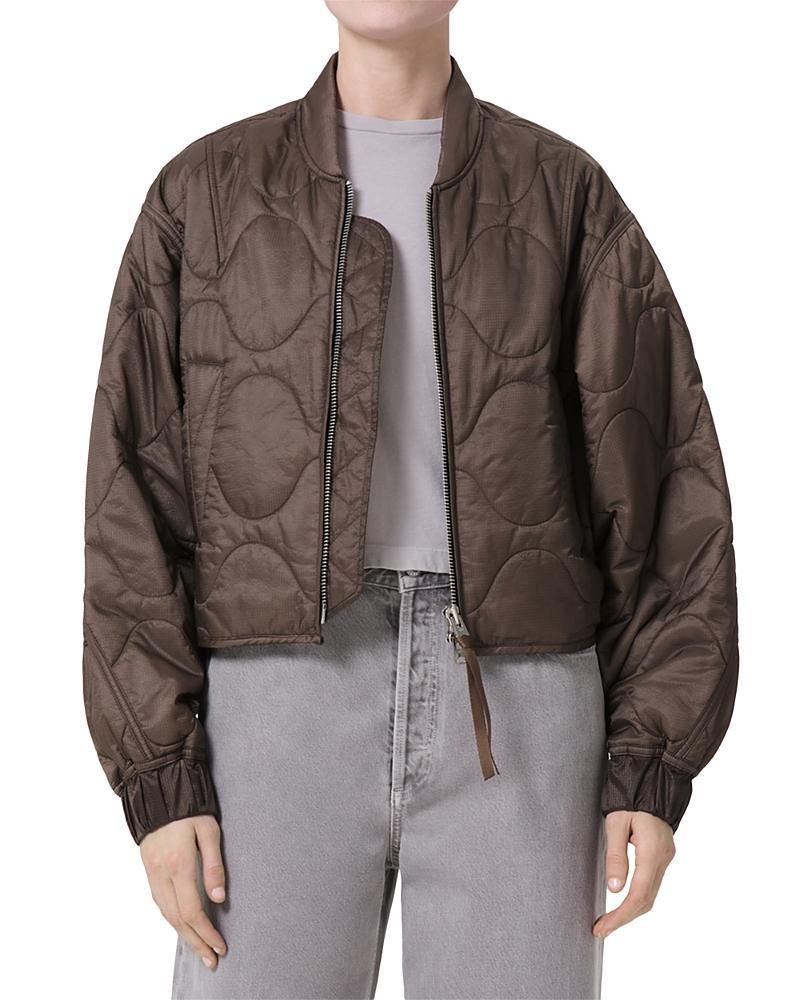 AGOLDE x Shoreditch Ski Club Iona Quilted Jacket Black. (also in ). Product Image