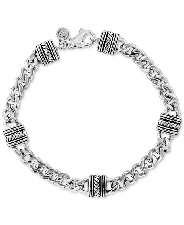 Effy Mens Rondelle & Curb Link Bracelet in Sterling Silver Product Image