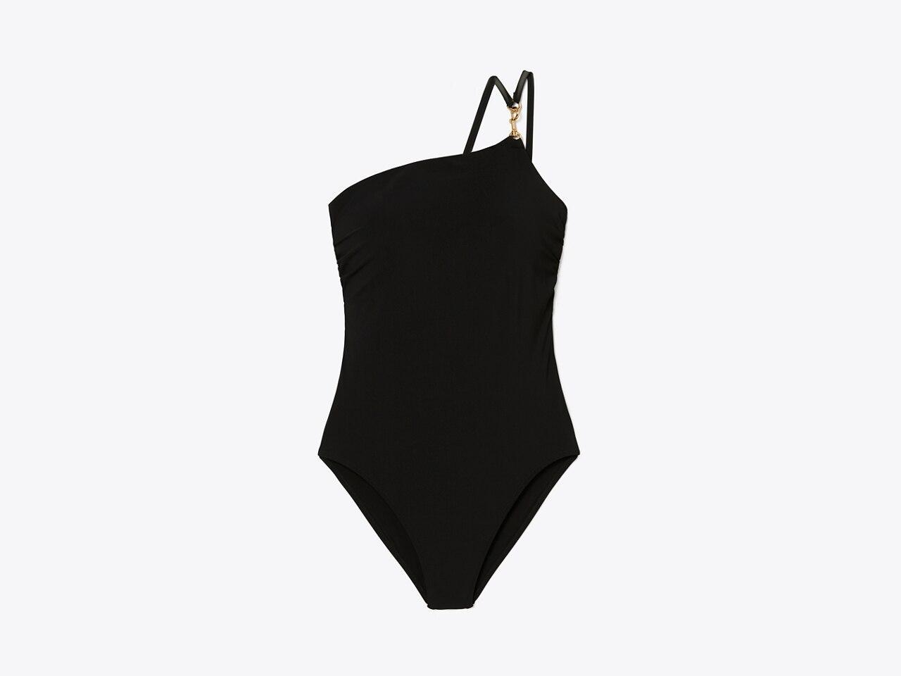 One-Shoulder Clip Tank Swimsuit Product Image