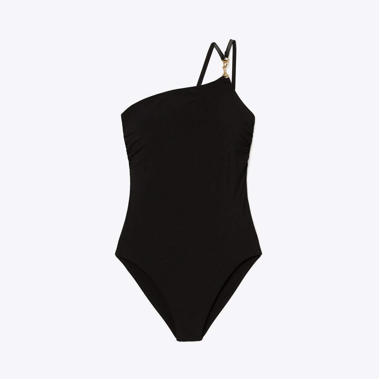 One-Shoulder Clip Tank Swimsuit Product Image