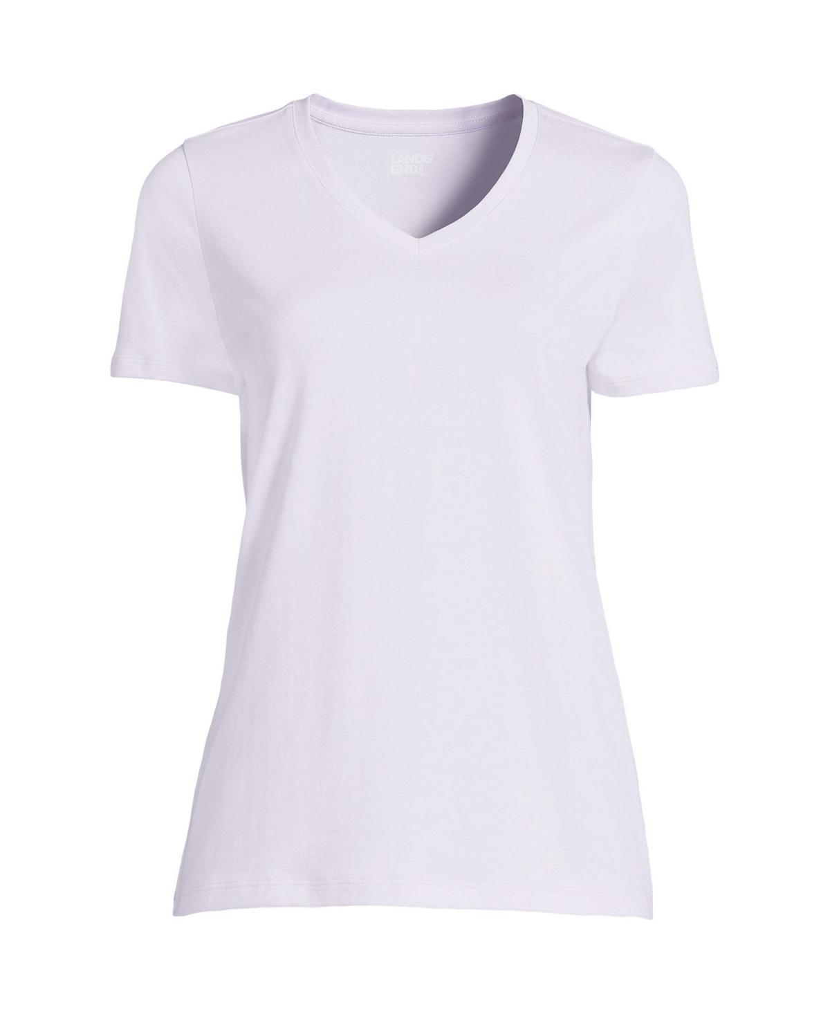 Lands End Womens Relaxed Supima Cotton Short Sleeve V-Neck T-Shirt Product Image